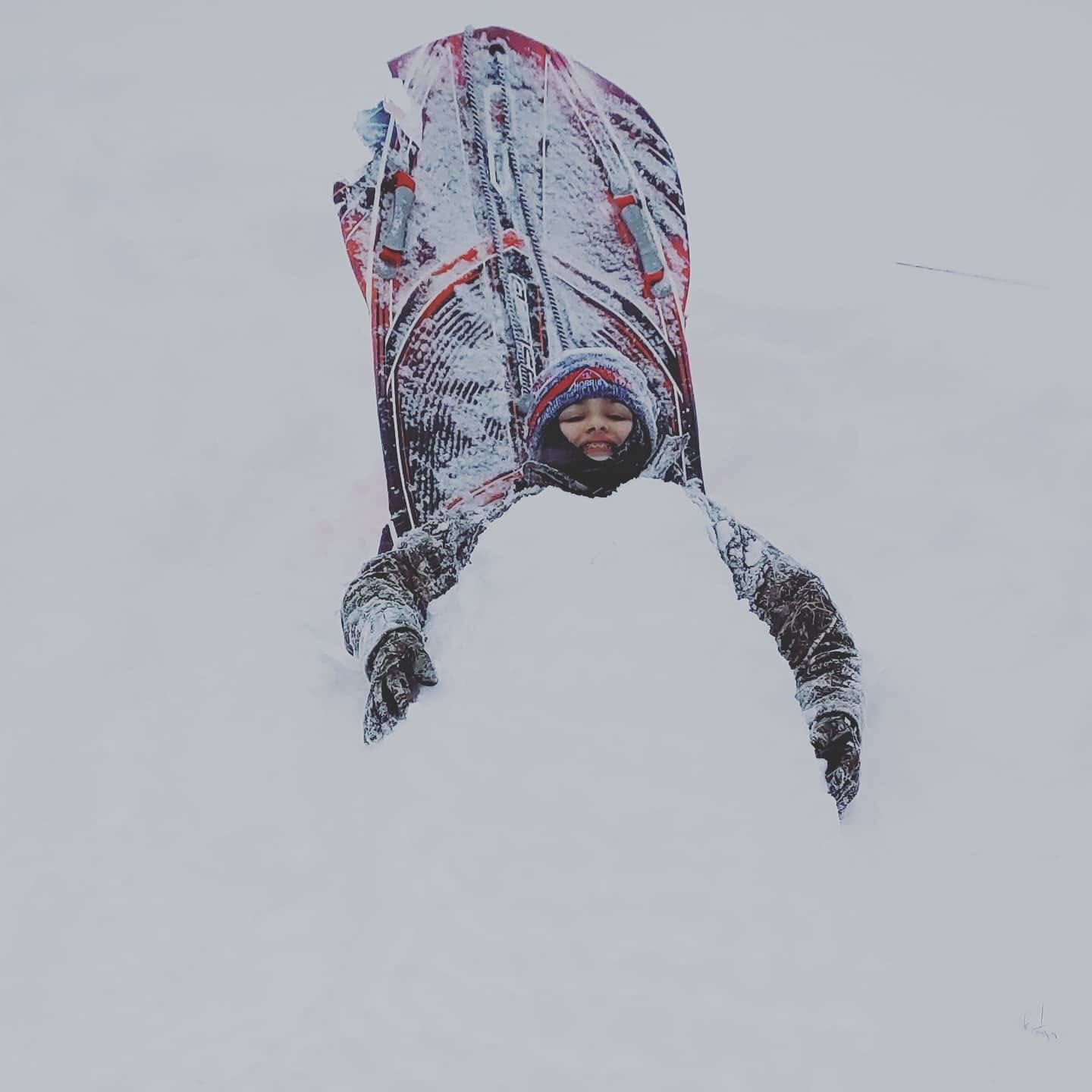 Buried in snow